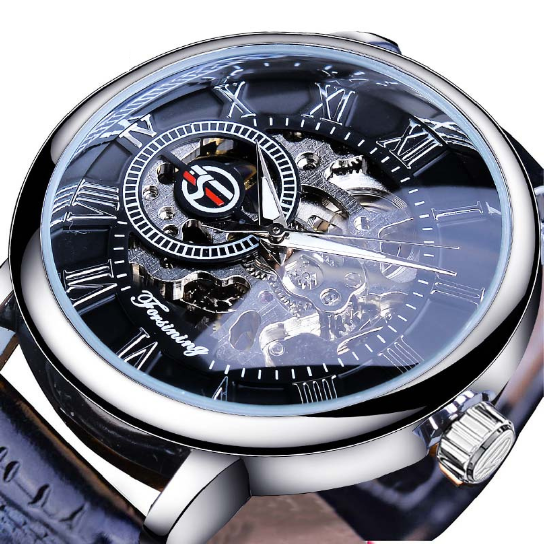 Relógio Forsining 3d com Pulseira de Couro Bellorie