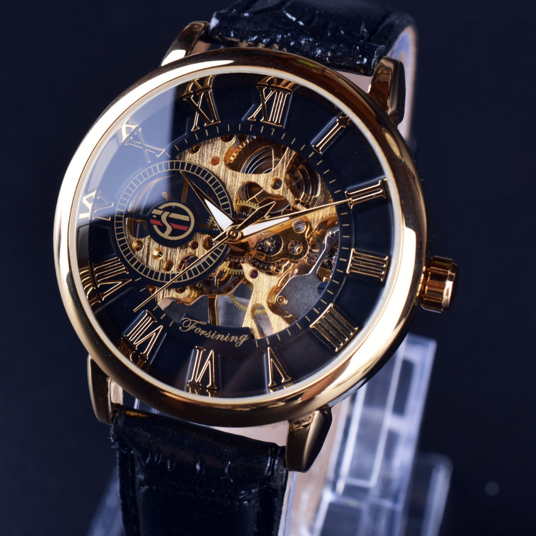 Relógio Forsining 3d com Pulseira de Couro Bellorie