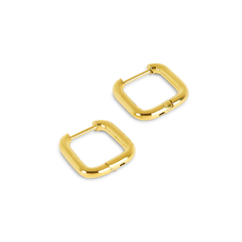 Brinco de argola quadrado Banhado a Ouro 18K Bellorie