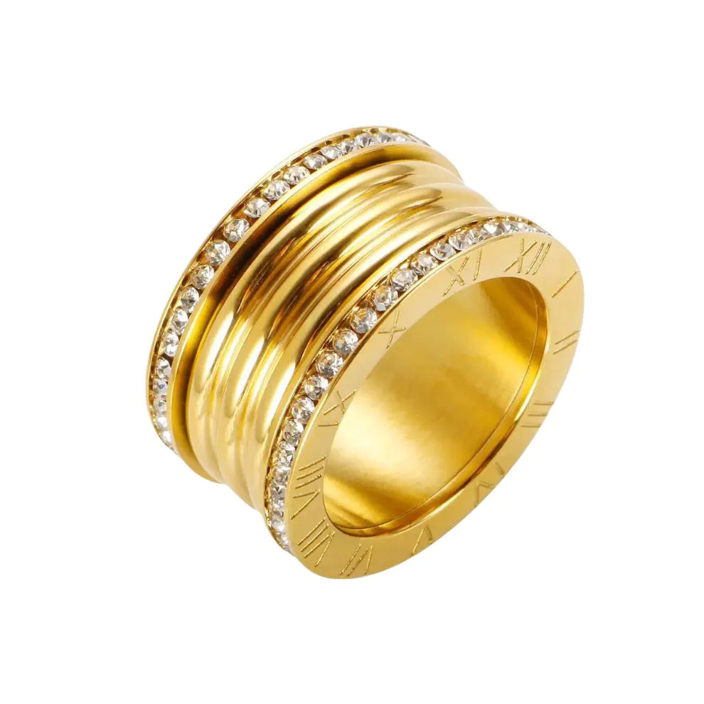 Anel Luxo Romano com Zircônia Bellorie