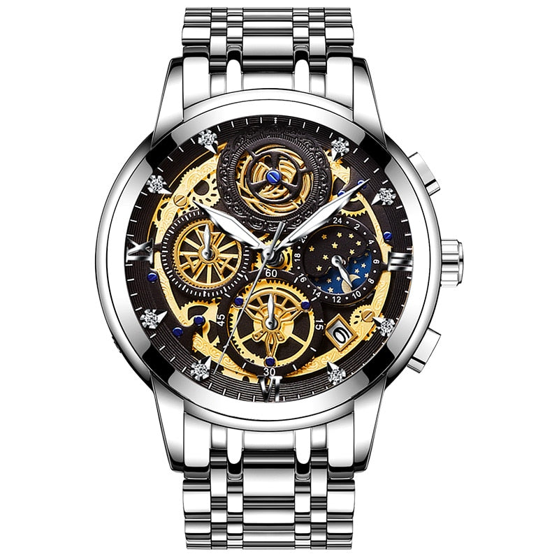 Relógio Executivo V7 com Pulseira de Aço Inoxidável Bellorie