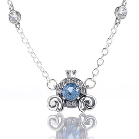 Colar Luxo Feminino Prata Carruagem Cinderela