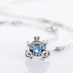 Colar Luxo Feminino Prata Carruagem Cinderela