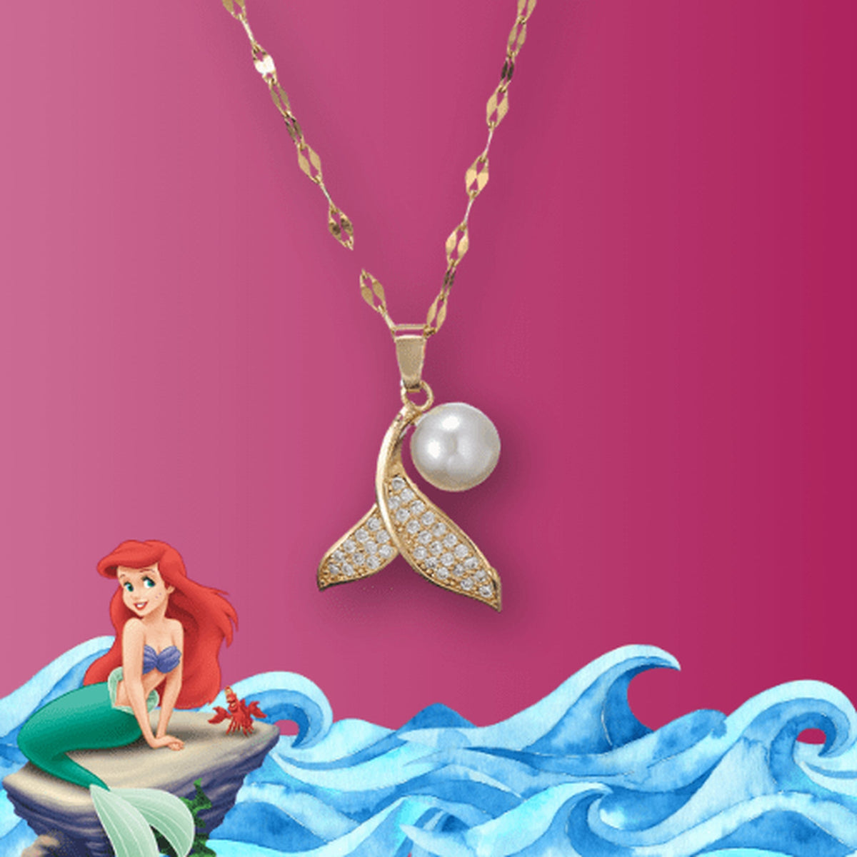 Colar Luxo Pequena Sereia com Pérola Mágica 🌊✨ Lunnelé™