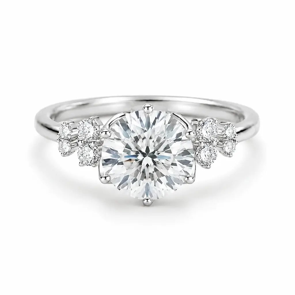 Anel de Namoro Prata 925 Moissanite Amour Lunnelé™