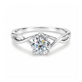 Anel de Namoro Trançado Prata 925 Moissanite Enlace Lunnelé™