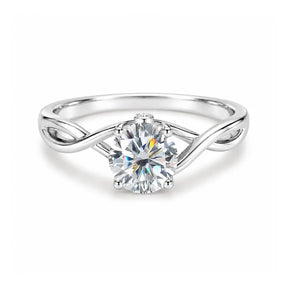 Anel de Namoro Trançado Prata 925 Moissanite Enlace Lunnelé™