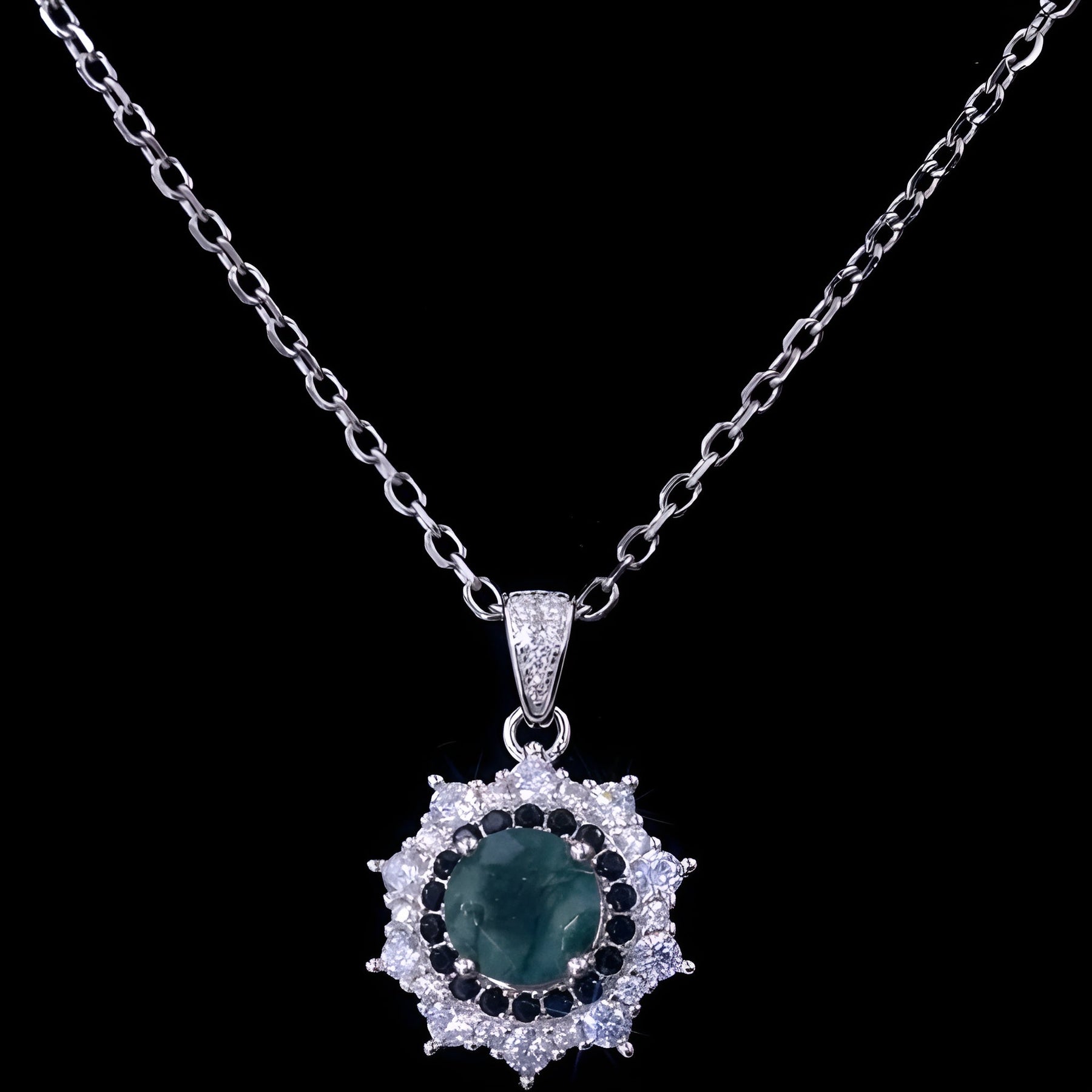 Colar Feminino Luxo Esmeralda Prata 925 Lunnelé™