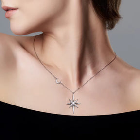Colar Feminino Lua Estrela Prata 925 Lunnelé™