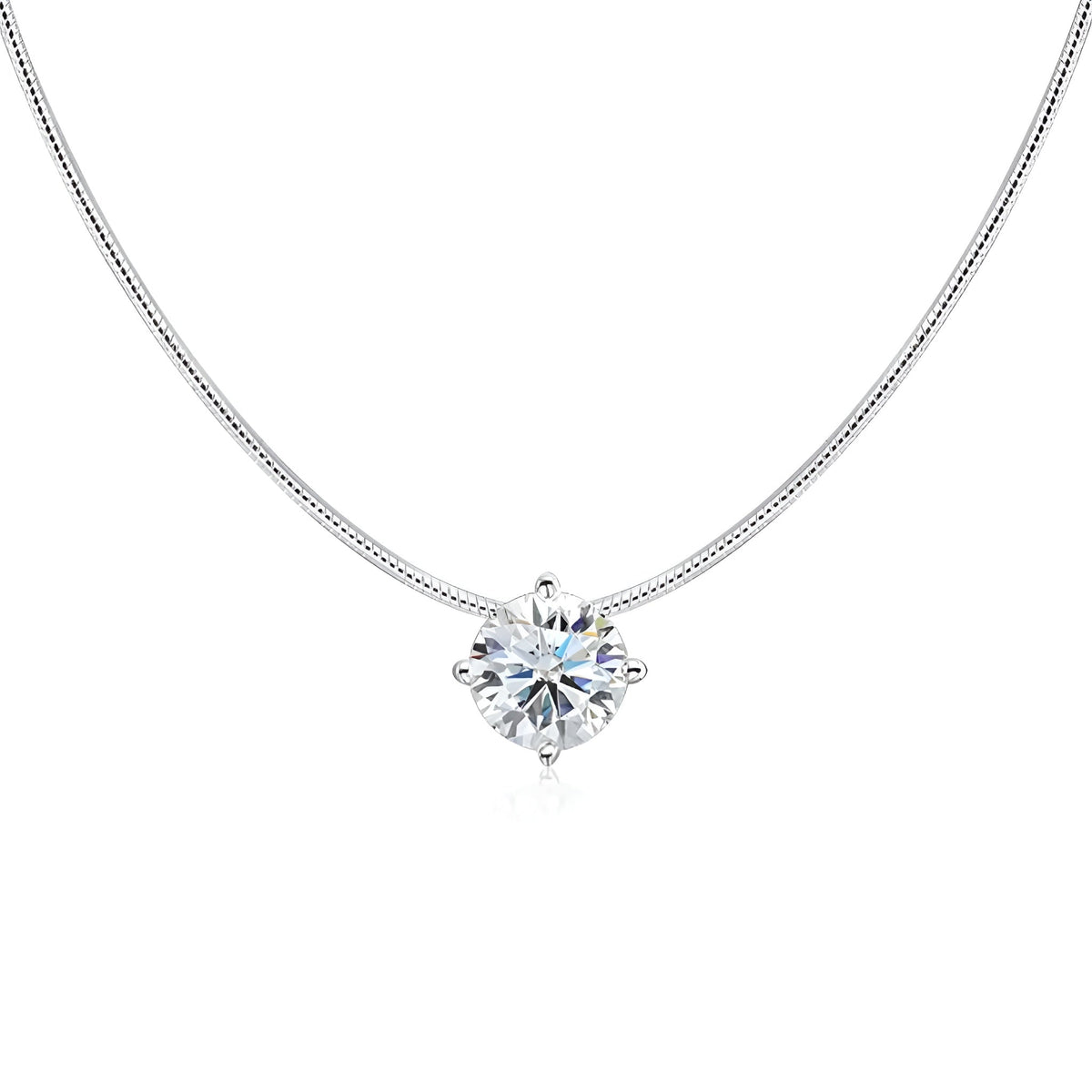 Colar Feminino de Prata 925 Zircônia Ponto de Luz Lunnelé™