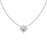 Colar Feminino de Prata 925 Zircônia Ponto de Luz Lunnelé™