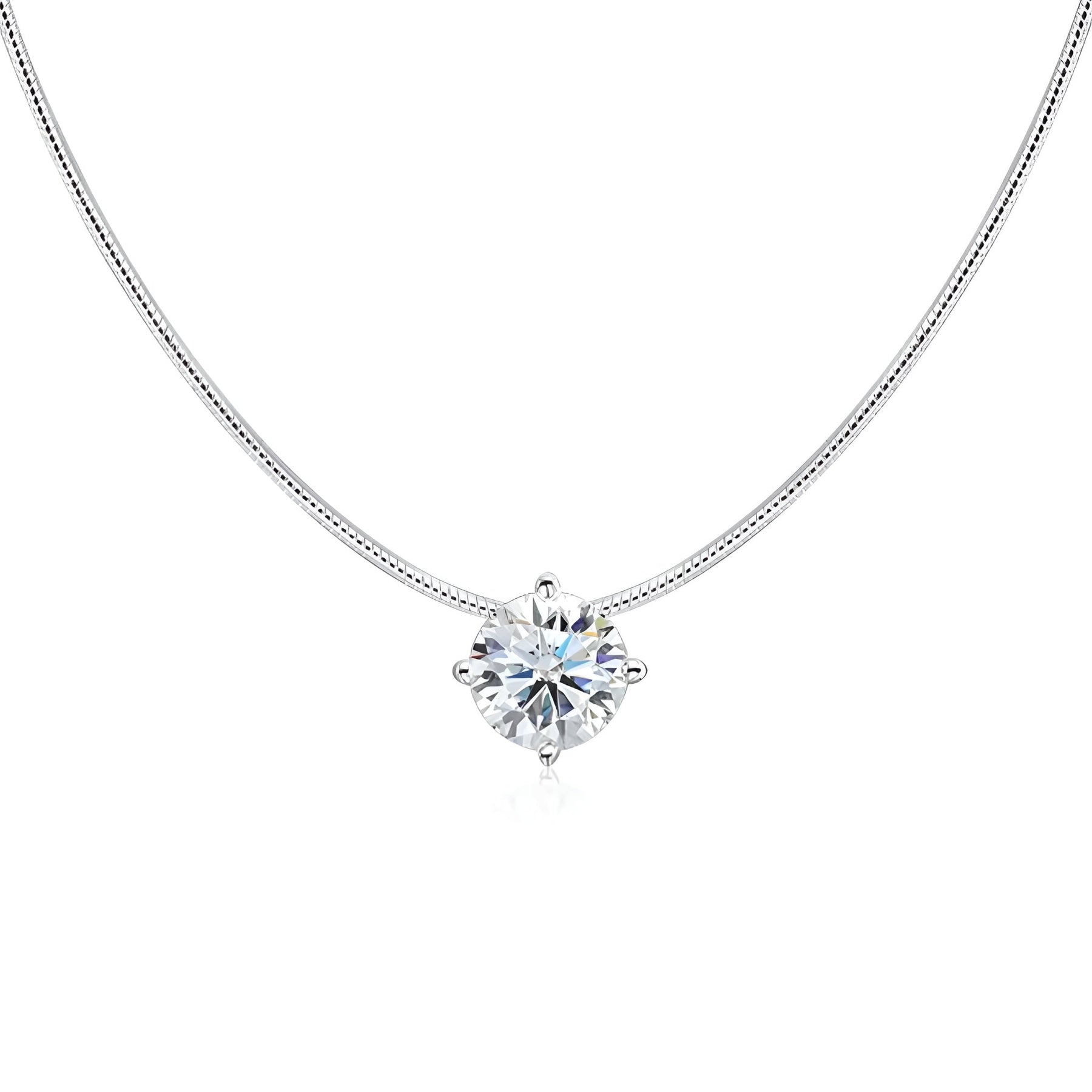 Colar Feminino de Prata 925 Zircônia Ponto de Luz Lunnelé™