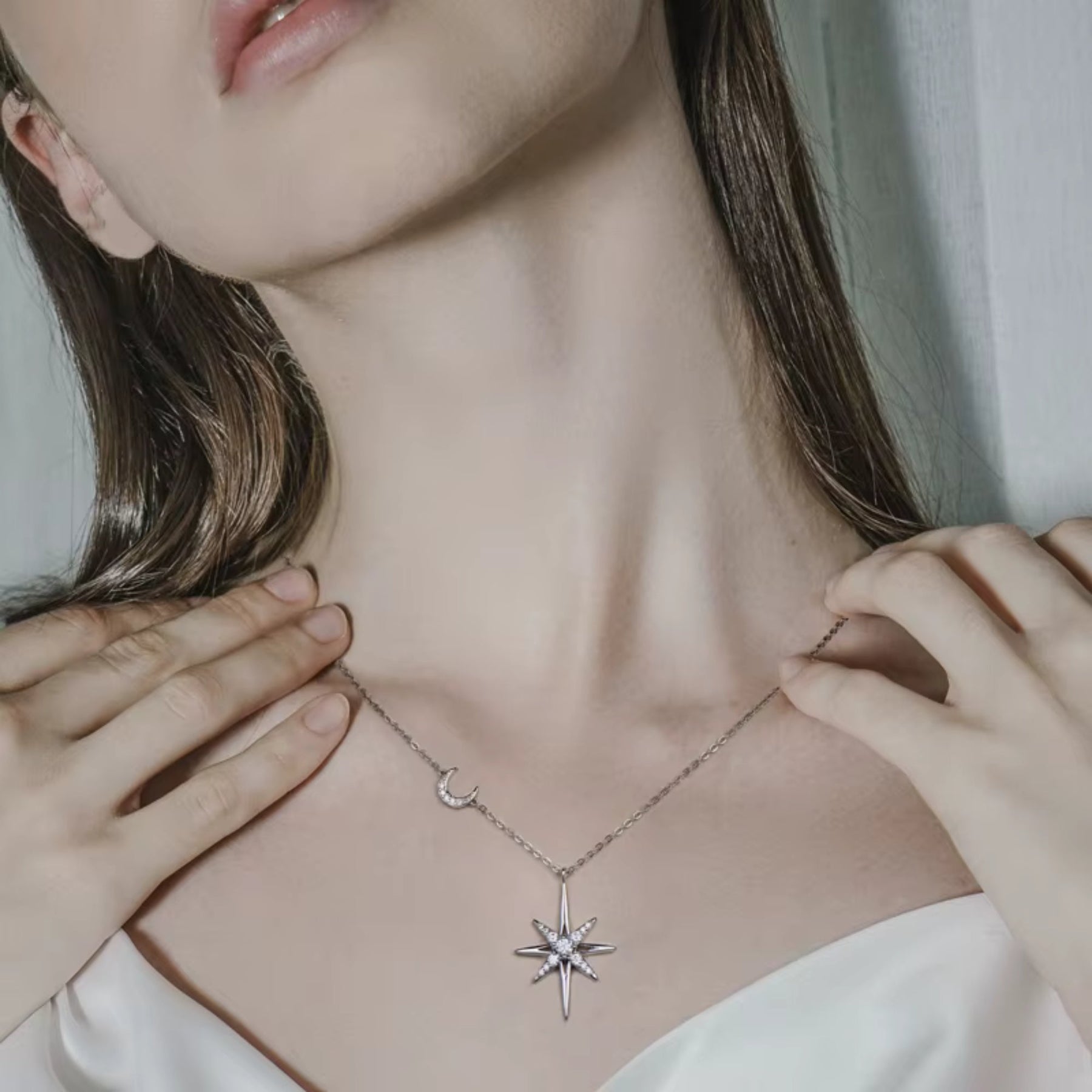 Colar Feminino Lua Estrela Prata 925 Lunnelé™