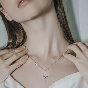 Colar Feminino Lua Estrela Prata 925 Lunnelé™