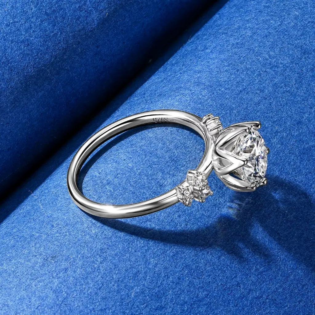 Anel de Namoro Prata 925 Moissanite Amour Lunnelé™