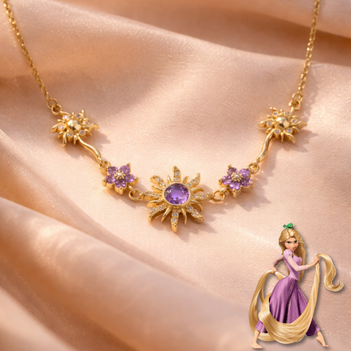 Colar & Pulseira Luxo Sol da Rapunzel Enrolados