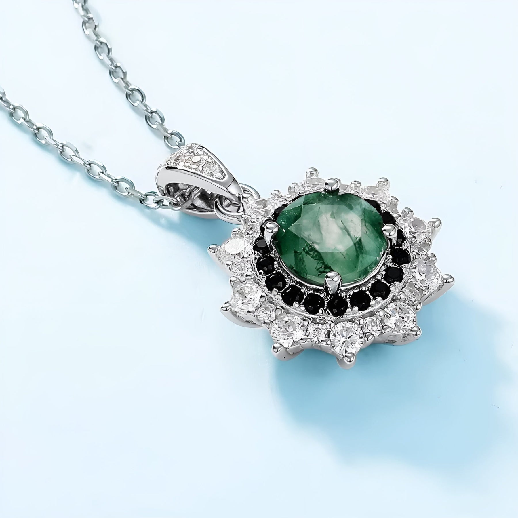 Colar Feminino Luxo Esmeralda Prata 925 Lunnelé™