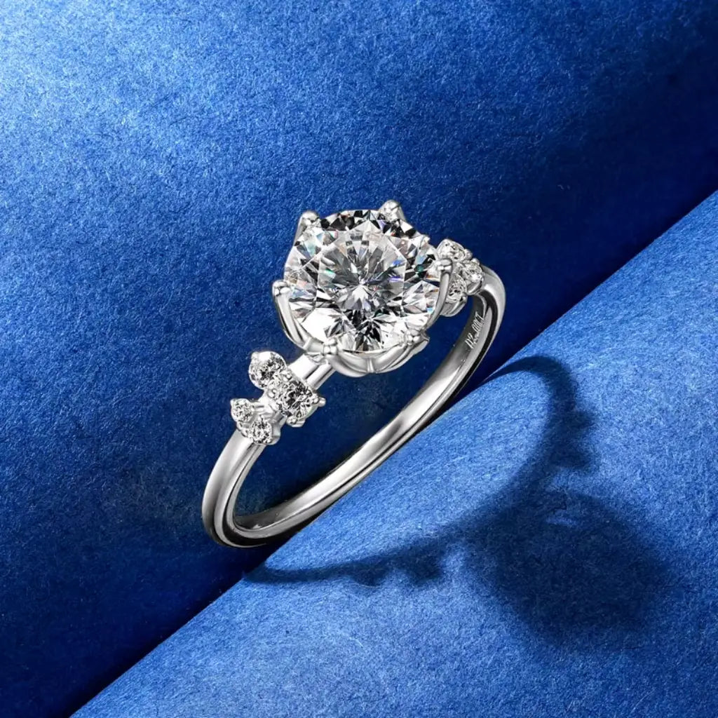 Anel de Namoro Prata 925 Moissanite Amour Lunnelé™