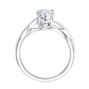 Anel de Namoro Trançado Prata 925 Moissanite Enlace Lunnelé™