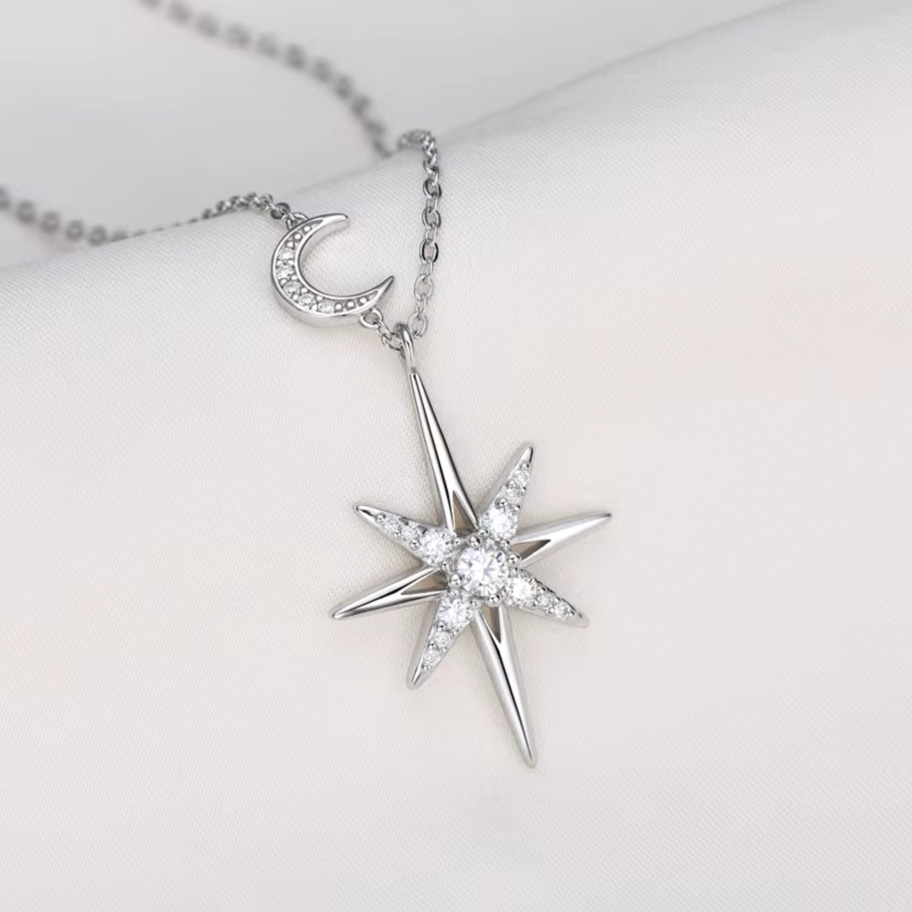 Colar Feminino Lua Estrela Prata 925 Lunnelé™