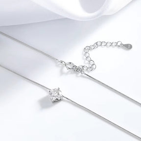 Colar Feminino de Prata 925 Zircônia Ponto de Luz Lunnelé™