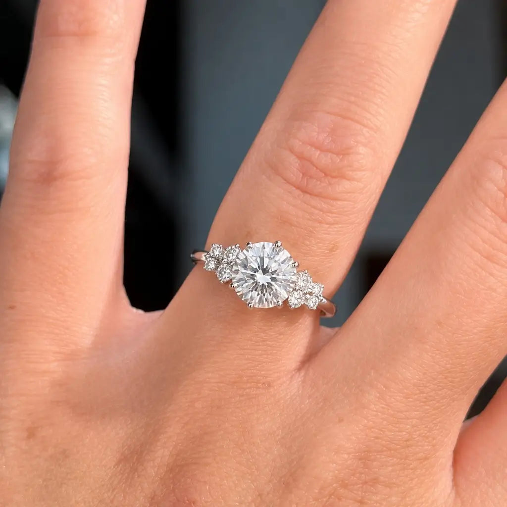 Anel de Namoro Prata 925 Moissanite Amour Lunnelé™