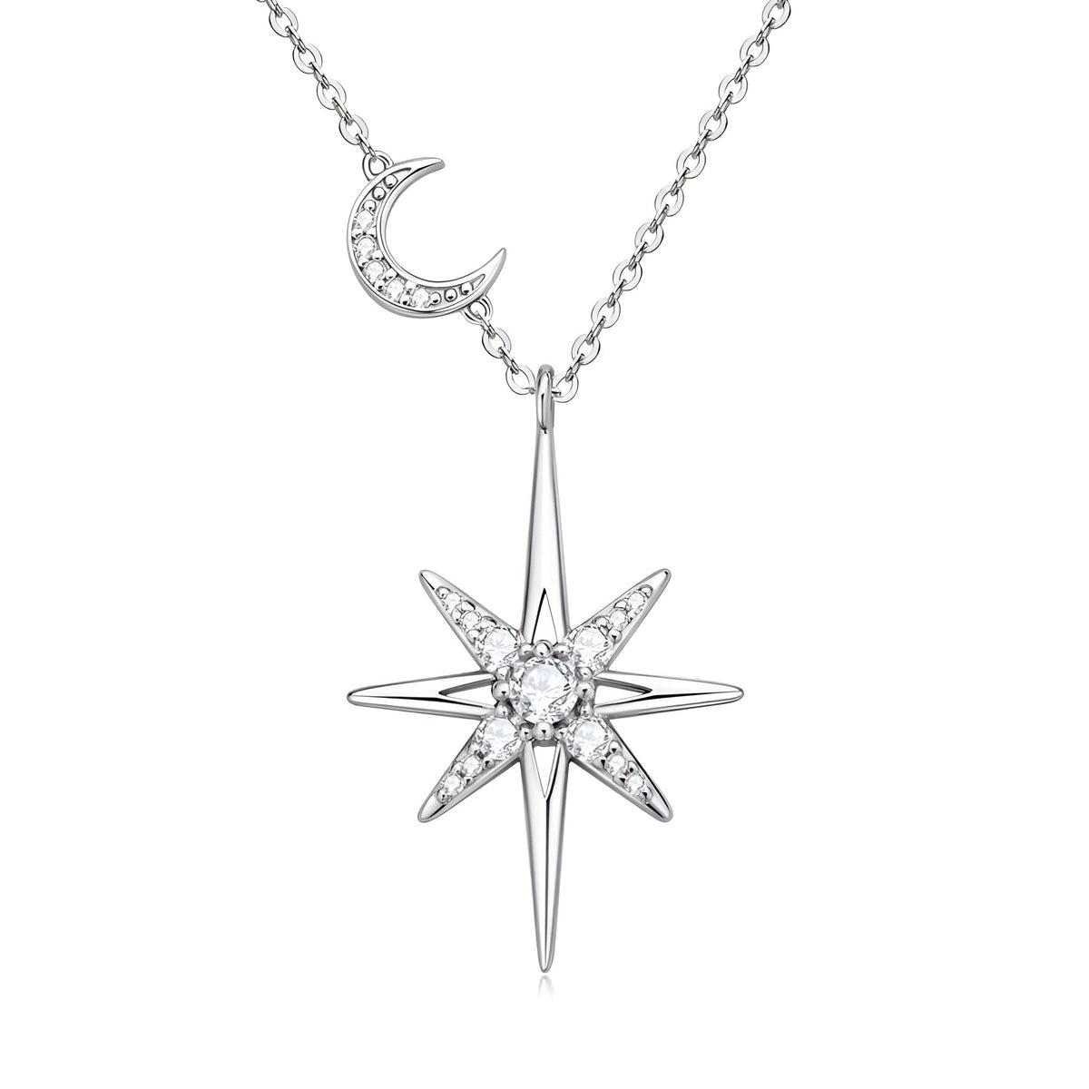 Colar Feminino Lua Estrela Prata 925 Lunnelé™