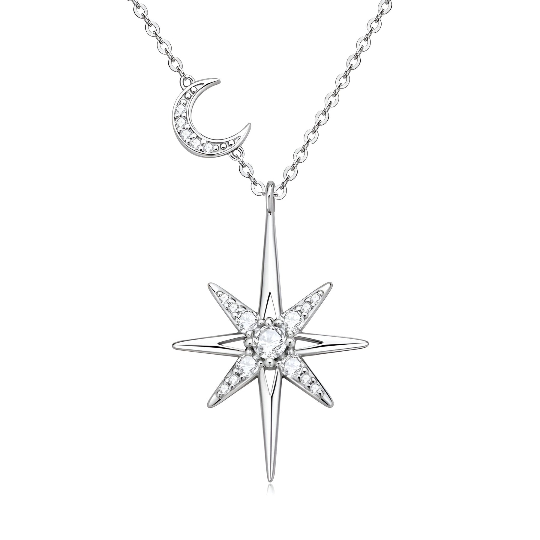 Colar Feminino Lua Estrela Prata 925 Lunnelé™