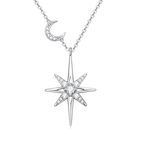 Colar Feminino Lua Estrela Prata 925 Lunnelé™