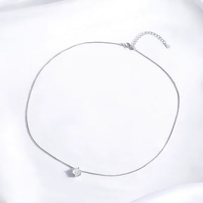 Colar Feminino de Prata 925 Zircônia Ponto de Luz Lunnelé™