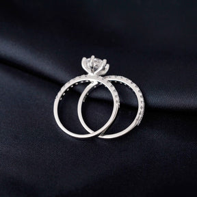 Anel Feminino de Prata 925 Duplo com Zircônia Lunnelé™