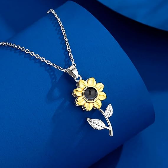 Girassol - Colar Personalizado com Foto Aço Inoxidável 316L Lunnelé™
