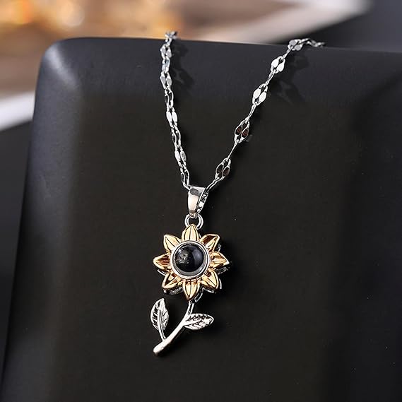 Girassol - Colar Personalizado com Foto Aço Inoxidável 316L Lunnelé™ - foto 4