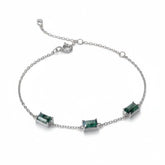 Pulseira Feminina de Prata 925 Esmeralda Lunnelé™