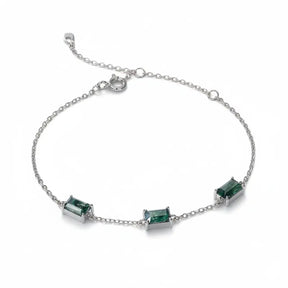 Pulseira Feminina de Prata 925 Esmeralda Lunnelé™