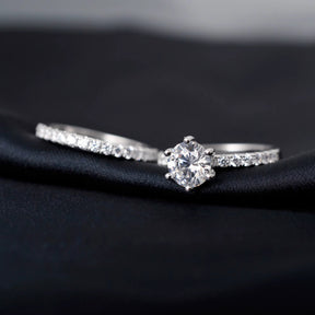 Anel Feminino de Prata 925 Duplo com Zircônia Lunnelé™