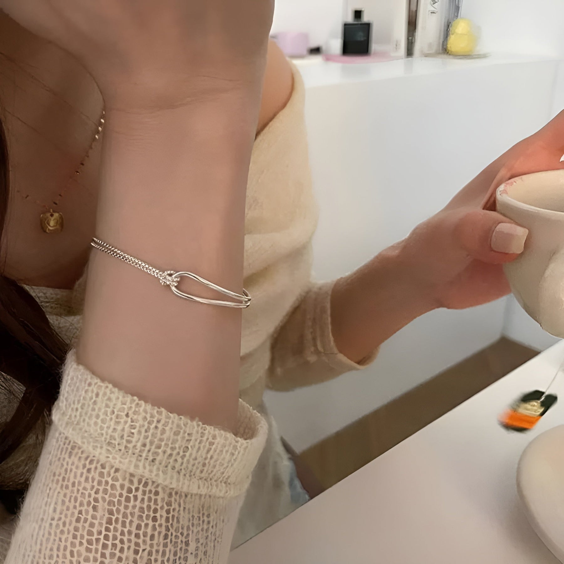 Pulseira Feminina de Prata 925 Enlace Lunnelé™