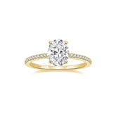Anel Solitário Cravejado Oval 3ct Prata 925 Lunnelé™