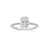 Anel Solitário Cravejado em Prata 925 Oval 3ct Lunnelé™