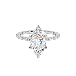 Anel Solitário Marquise em Prata 925 com Moissanite 2ct Lunnelé™