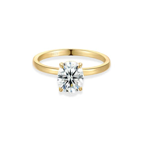 Anel Solitário Noivado com Moissanite Oval 3ct Prata 925 Lunnelé™