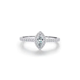 Anel de Noivado Halo Marquise em Prata 925 Lunnelé™