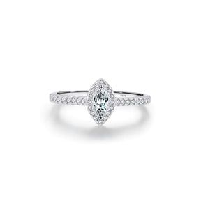 Anel de Noivado Halo Marquise em Prata 925 Lunnelé™