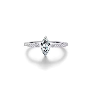 Anel de Noivado Marquise em Prata 925 com Moissanite 0,5ct Lunnelé™