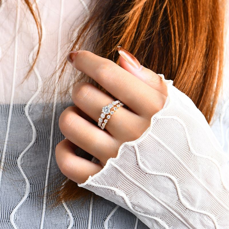 Anel Moissanite Banhado a Ouro 18k Prata 925 Lunnelé™ - foto 4