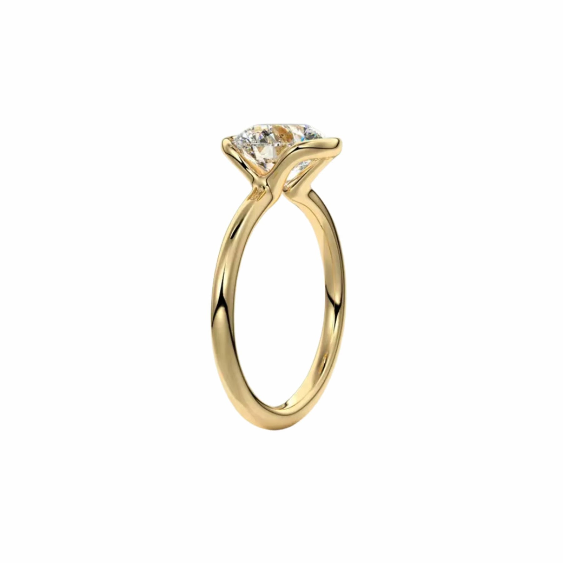 Anel Solitário com Moissanite 1ct Banho de Ouro 18K Lunnelé™ - foto 3