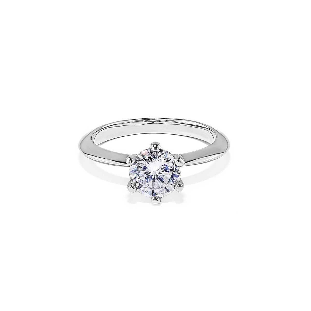 Anel Solitário Clássico Prata 925 com Moissanite 1ct Lunnelé™