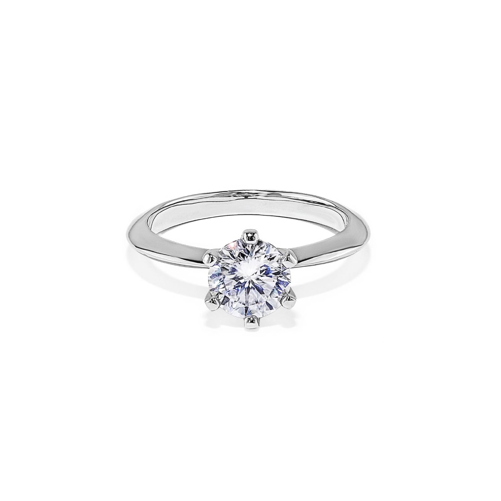 Anel Solitário Clássico Prata 925 com Moissanite 1ct Lunnelé™
