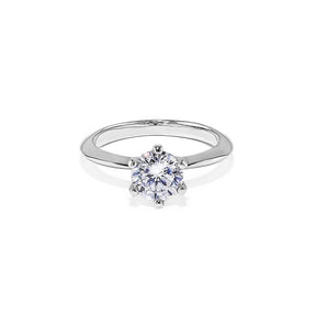 Anel Solitário Clássico Prata 925 com Moissanite 1ct Lunnelé™