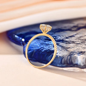 Anel Solitário Noivado Cravejado com Moissanite 1ct